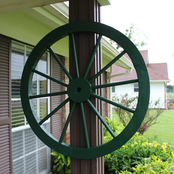 WAGON WHEEL HUNTER GREEN BARN WOOD WESTERN HOME DECOR HANDMADE NEW 16",24",30"