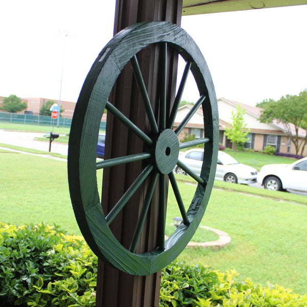 WAGON WHEEL HUNTER GREEN BARN WOOD WESTERN HOME DECOR HANDMADE NEW 16",24",30"