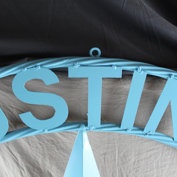 AUSTIN FAMILY STYLE YOUR CUSTOM FAMILY NAME STAR METAL BARN STAR ROPE RING WESTERN HOME DECOR TURQUOISE AQUA NEW HANDMADE 24",32",36",40",50"
