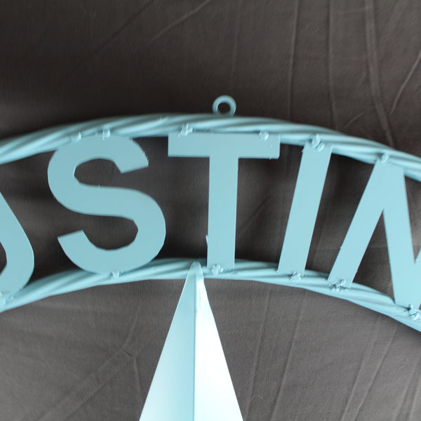 AUSTIN FAMILY STYLE YOUR CUSTOM FAMILY NAME STAR METAL BARN STAR ROPE RING WESTERN HOME DECOR TURQUOISE AQUA NEW HANDMADE 24",32",36",40",50"