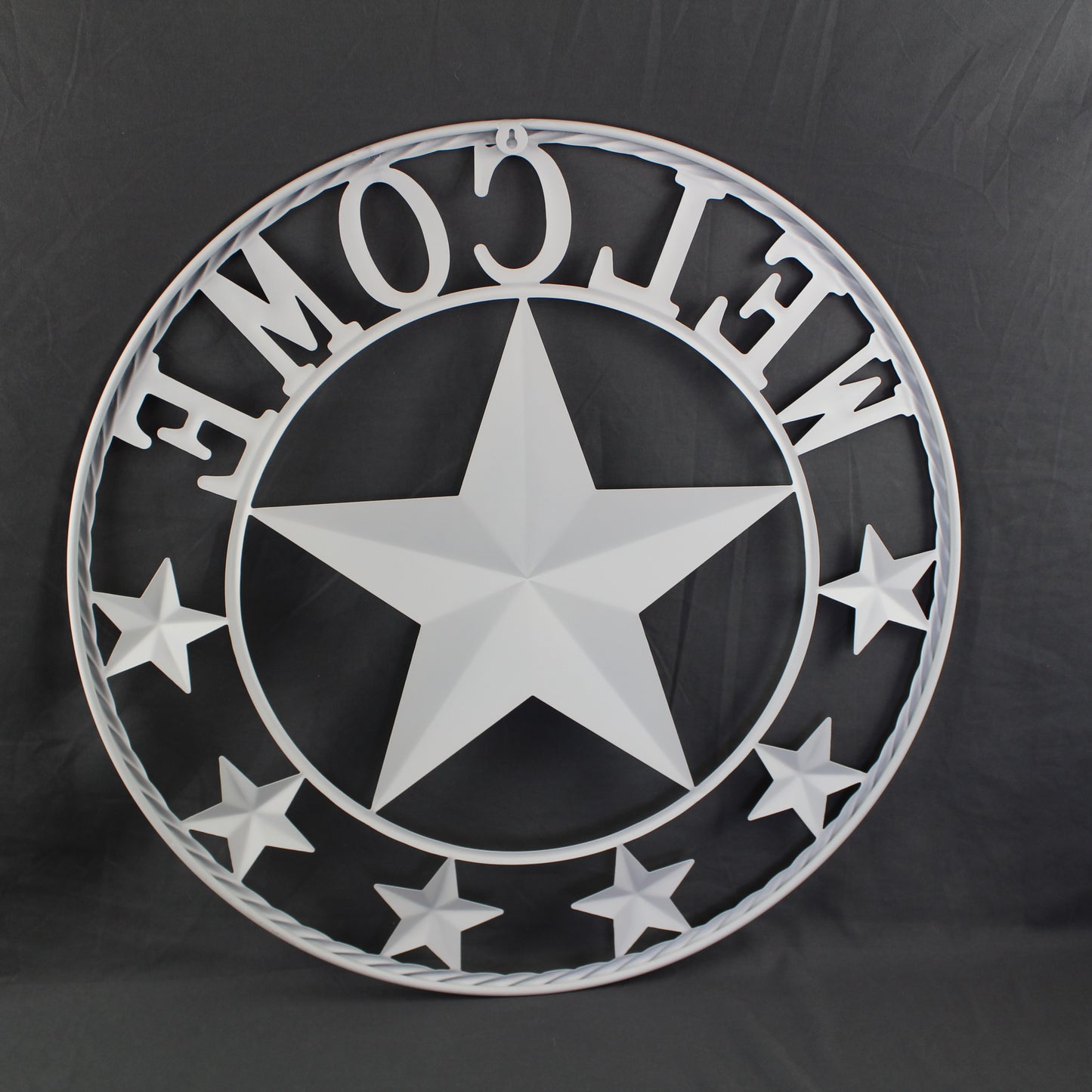 24" WELCOME USA FLAG BARN METAL FLAT STAR 2D FLAT PLAIN RED WHITE BLUE WESTER HOME DECOR HANDMADE NEW #EH12311