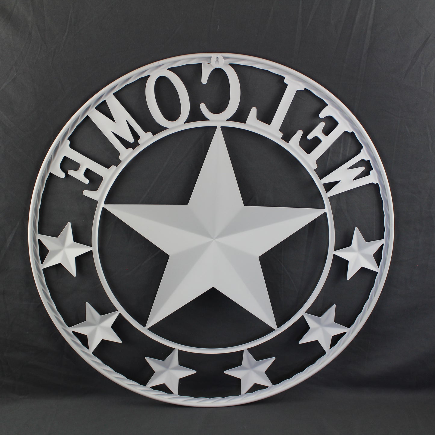 24" WELCOME USA FLAG BARN METAL FLAT STAR 2D PLAIN RED WHITE BLUE WESTERN HOME DECOR HANDMADE NEW #EH12310
