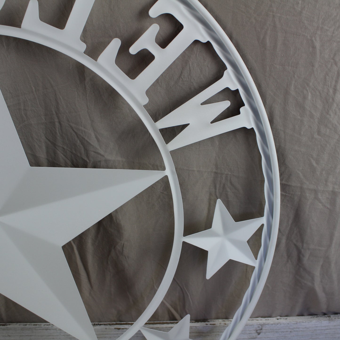24" WELCOME USA FLAG BARN METAL FLAT STAR 2D PLAIN RED WHITE BLUE WESTERN HOME DECOR HANDMADE NEW #EH12310