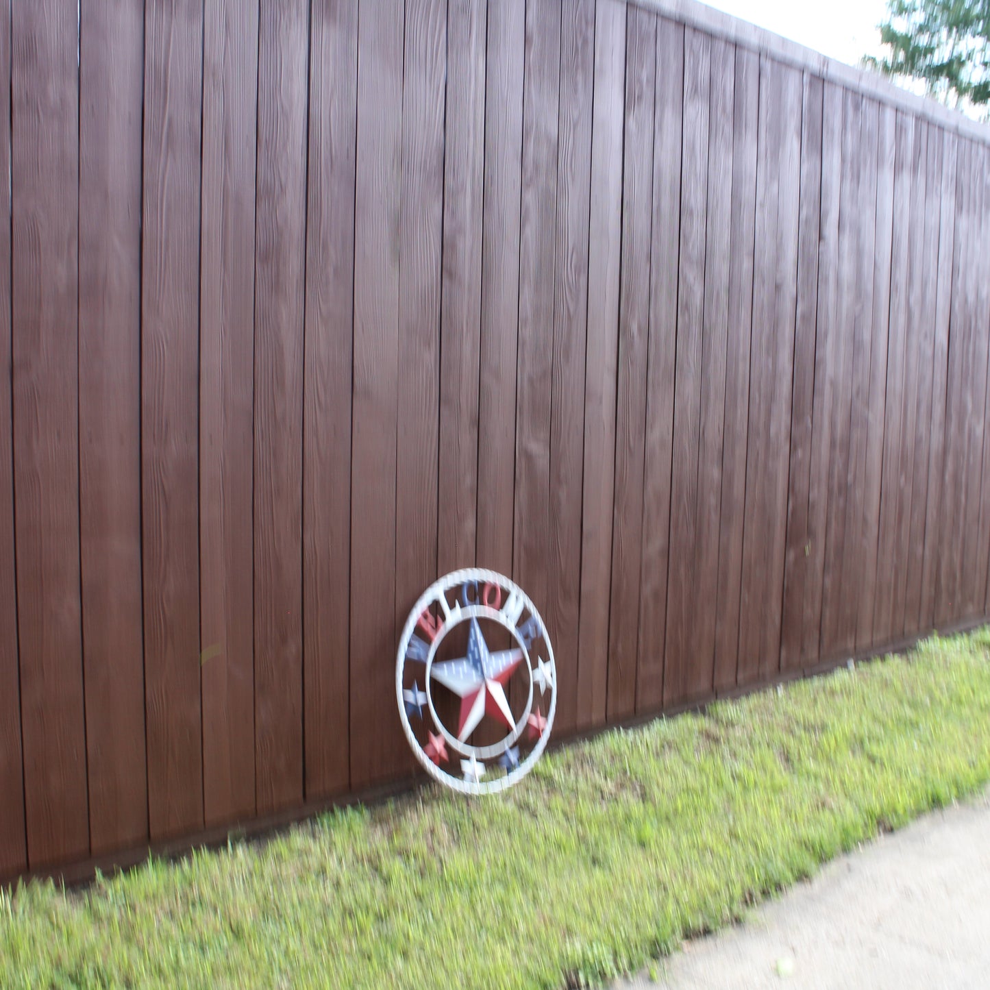 24" WELCOME USA FLAG BARN METAL FLAT STAR 2D PLAIN RED WHITE BLUE WESTERN HOME DECOR HANDMADE NEW #EH12310