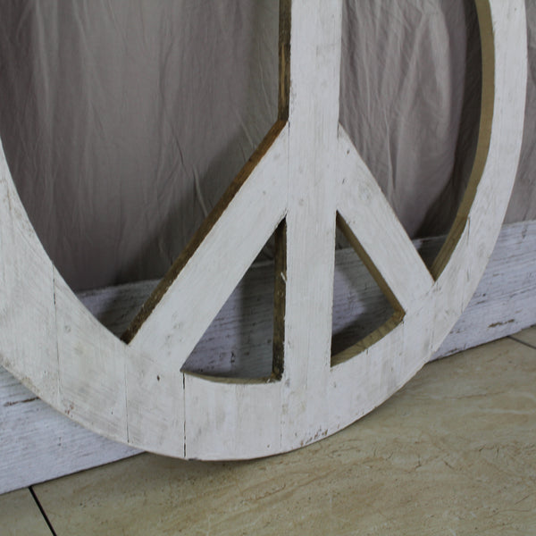 24" WHITE PEACE SIGN WOOD SIGN WALL ART DECOR WESTERN HOME DECOR HANDMADE #EH12853