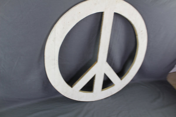 24" WHITE PEACE SIGN WOOD SIGN WALL ART DECOR WESTERN HOME DECOR HANDMADE #EH12853