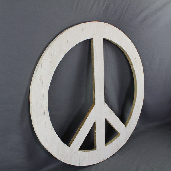 24" WHITE PEACE SIGN WOOD SIGN WALL ART DECOR WESTERN HOME DECOR HANDMADE #EH12853
