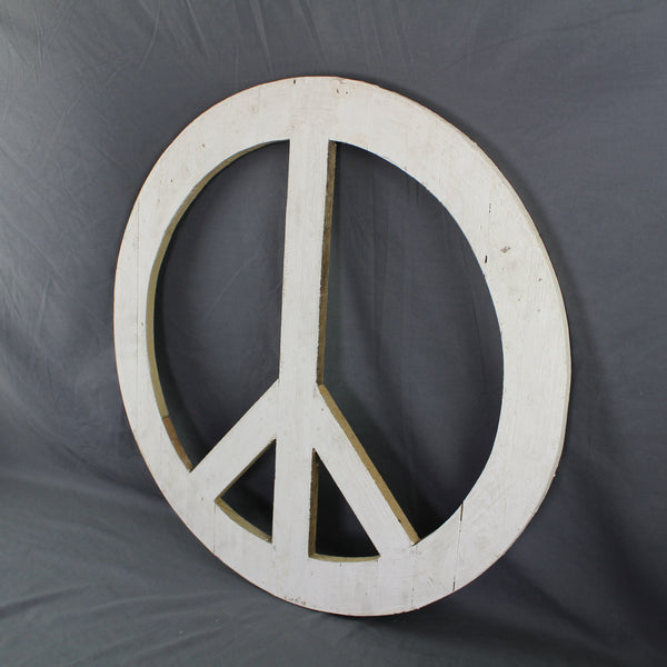 24" WHITE PEACE SIGN WOOD SIGN WALL ART DECOR WESTERN HOME DECOR HANDMADE #EH12853