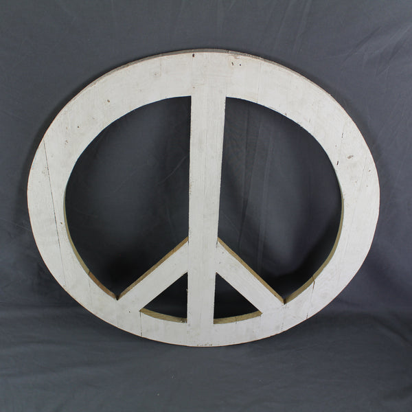 24" WHITE PEACE SIGN WOOD SIGN WALL ART DECOR WESTERN HOME DECOR HANDMADE #EH12853