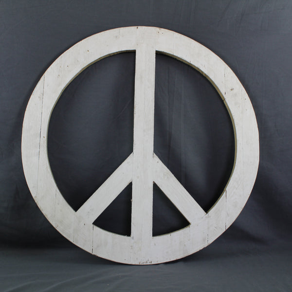 24" WHITE PEACE SIGN WOOD SIGN WALL ART DECOR WESTERN HOME DECOR HANDMADE #EH12853