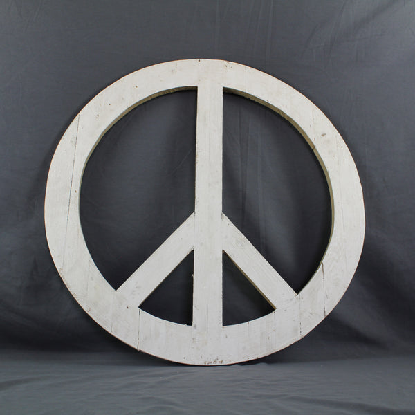 24" WHITE PEACE SIGN WOOD SIGN WALL ART DECOR WESTERN HOME DECOR HANDMADE #EH12853