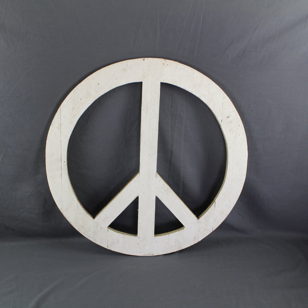 24" WHITE PEACE SIGN WOOD SIGN WALL ART DECOR WESTERN HOME DECOR HANDMADE #EH12853
