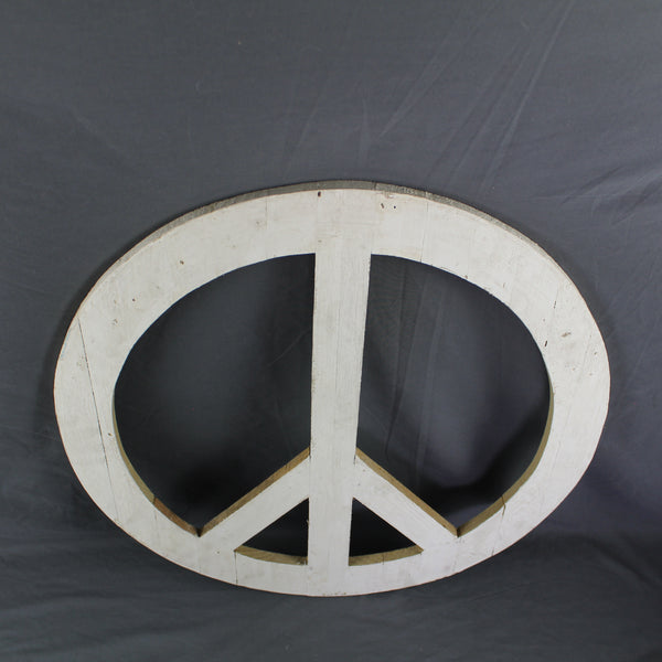 24" WHITE PEACE SIGN WOOD SIGN WALL ART DECOR WESTERN HOME DECOR HANDMADE #EH12853