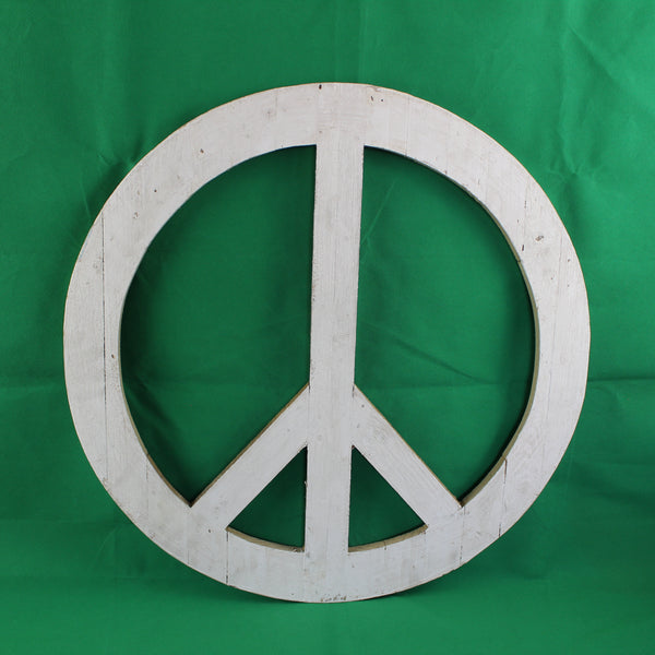 24" WHITE PEACE SIGN WOOD SIGN WALL ART DECOR WESTERN HOME DECOR HANDMADE #EH12853