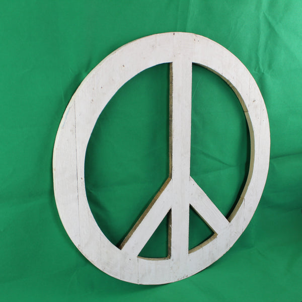 24" WHITE PEACE SIGN WOOD SIGN WALL ART DECOR WESTERN HOME DECOR HANDMADE #EH12853