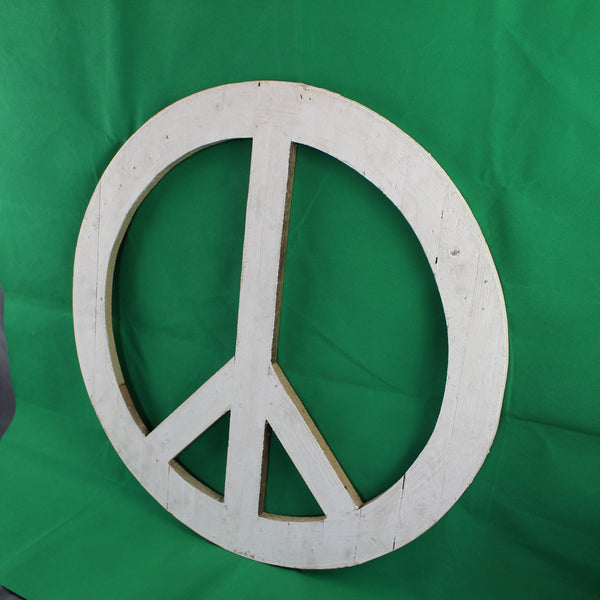 24" WHITE PEACE SIGN WOOD SIGN WALL ART DECOR WESTERN HOME DECOR HANDMADE #EH12853