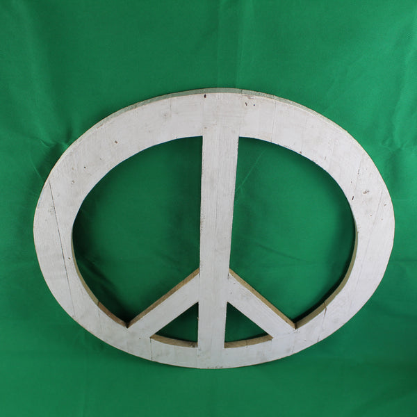 24" WHITE PEACE SIGN WOOD SIGN WALL ART DECOR WESTERN HOME DECOR HANDMADE #EH12853