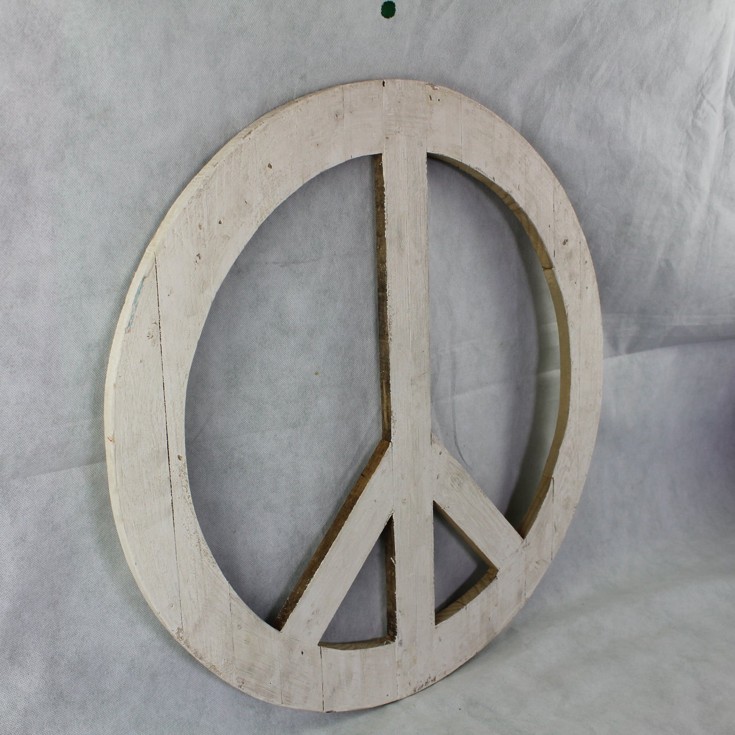 24" WHITE PEACE SIGN WOOD SIGN WALL ART DECOR WESTERN HOME DECOR HANDMADE #EH12853