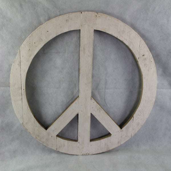24" WHITE PEACE SIGN WOOD SIGN WALL ART DECOR WESTERN HOME DECOR HANDMADE #EH12853