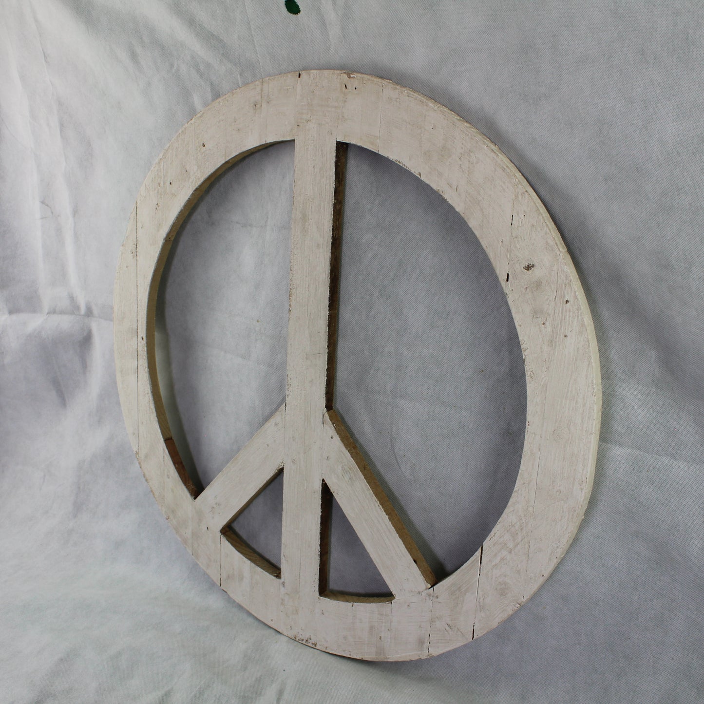 24" WHITE PEACE SIGN WOOD SIGN WALL ART DECOR WESTERN HOME DECOR HANDMADE #EH12853