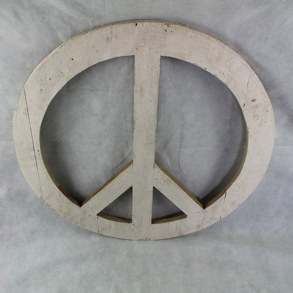 24" WHITE PEACE SIGN WOOD SIGN WALL ART DECOR WESTERN HOME DECOR HANDMADE #EH12853