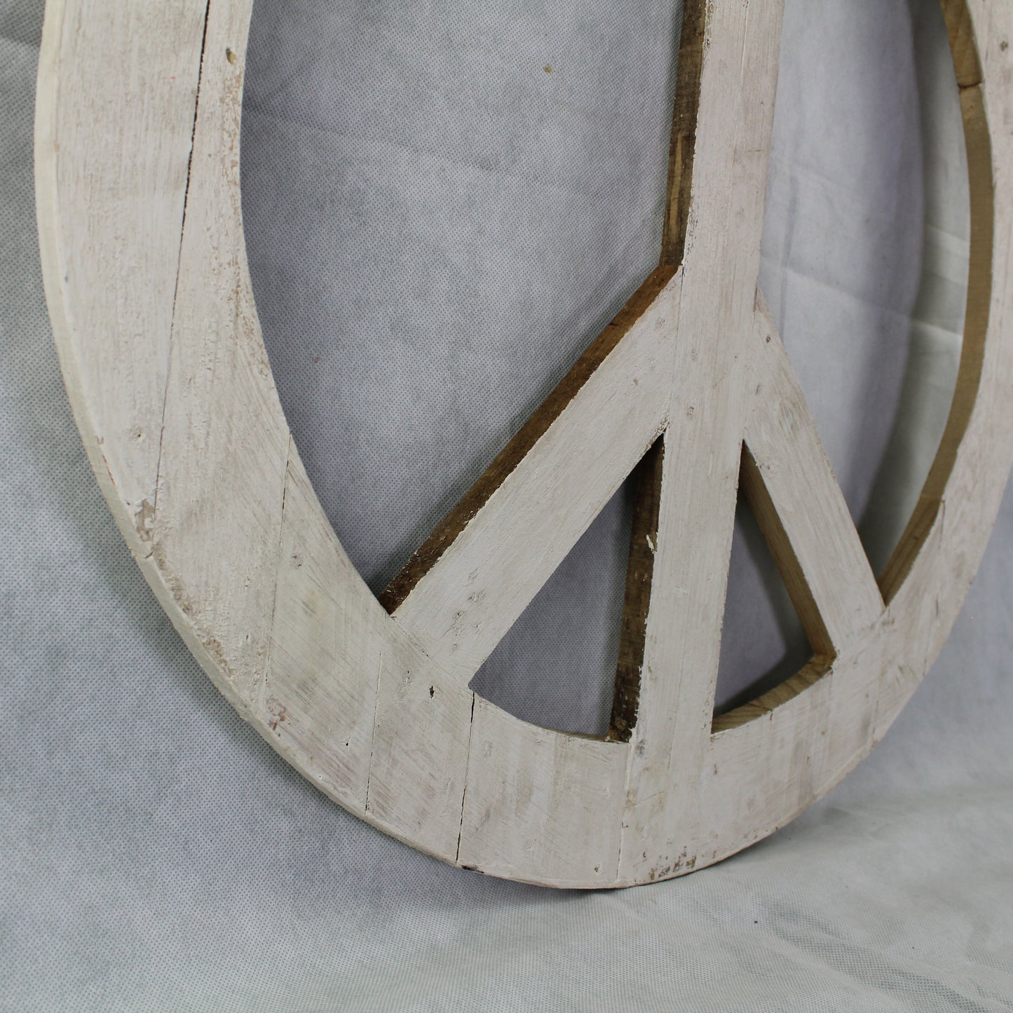 24" WHITE PEACE SIGN WOOD SIGN WALL ART DECOR WESTERN HOME DECOR HANDMADE #EH12853