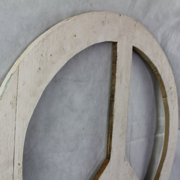 24" WHITE PEACE SIGN WOOD SIGN WALL ART DECOR WESTERN HOME DECOR HANDMADE #EH12853