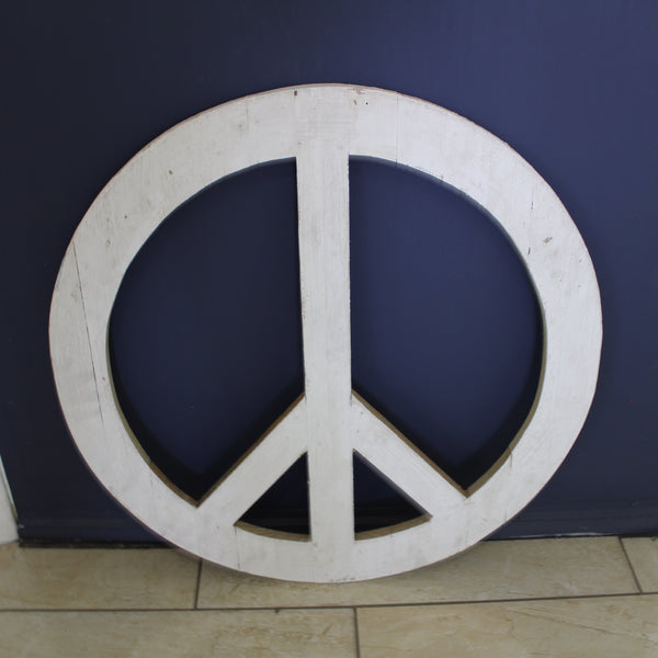 24" WHITE PEACE SIGN WOOD SIGN WALL ART DECOR WESTERN HOME DECOR HANDMADE #EH12853