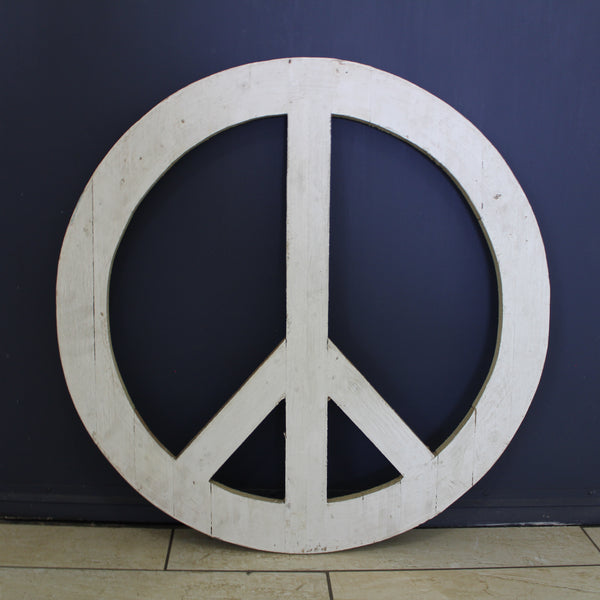 24" WHITE PEACE SIGN WOOD SIGN WALL ART DECOR WESTERN HOME DECOR HANDMADE #EH12853