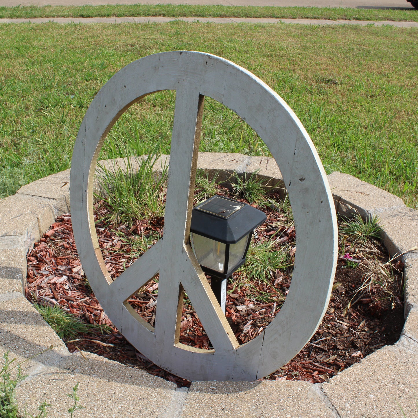 24" WHITE PEACE SIGN WOOD SIGN WALL ART DECOR WESTERN HOME DECOR HANDMADE #EH12853