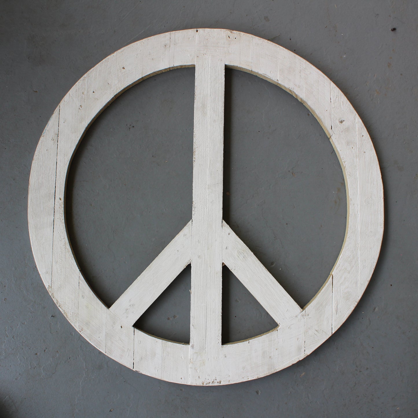 24" WHITE PEACE SIGN WOOD SIGN WALL ART DECOR WESTERN HOME DECOR HANDMADE #EH12853
