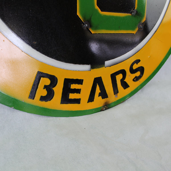 23" BAYLOR BEARS DISC CUSTOM METAL VINTAGE CRAFT SIGN TEAM ART WESTERN HOME DECOR HANDMADE