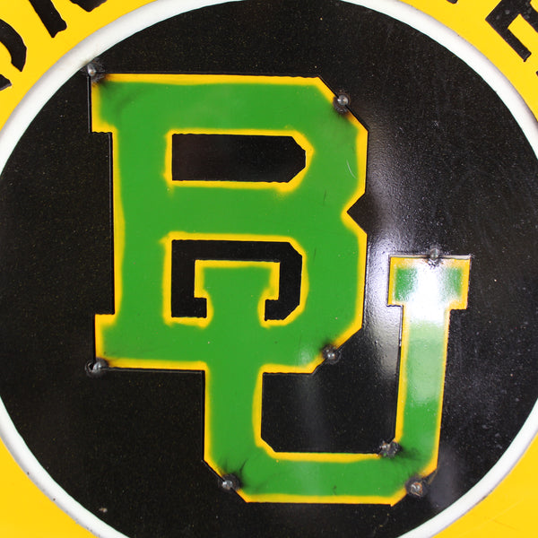 23" BAYLOR BEARS DISC CUSTOM METAL VINTAGE CRAFT SIGN TEAM ART WESTERN HOME DECOR HANDMADE