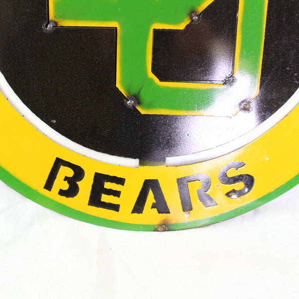23" BAYLOR BEARS DISC CUSTOM METAL VINTAGE CRAFT SIGN TEAM ART WESTERN HOME DECOR HANDMADE