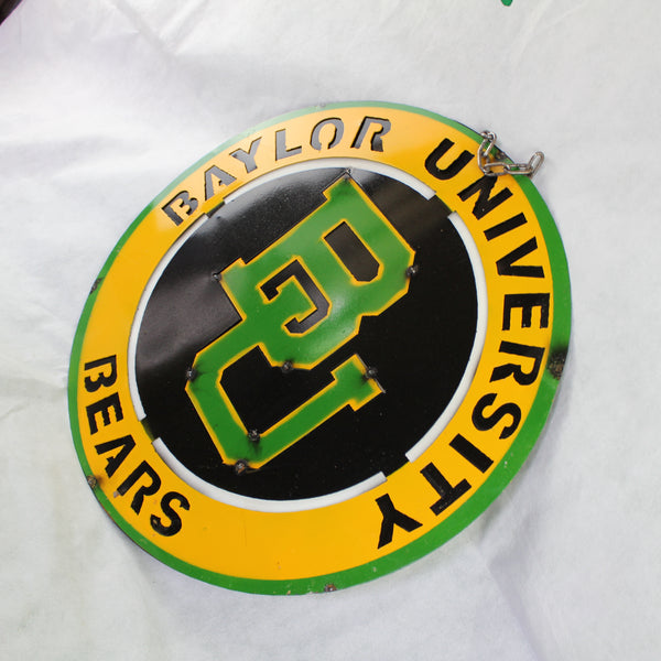 23" BAYLOR BEARS DISC CUSTOM METAL VINTAGE CRAFT SIGN TEAM ART WESTERN HOME DECOR HANDMADE