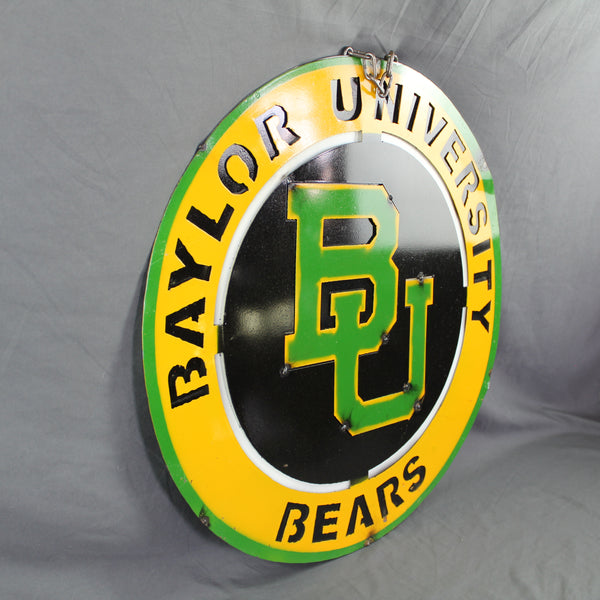 23" BAYLOR BEARS DISC CUSTOM METAL VINTAGE CRAFT SIGN TEAM ART WESTERN HOME DECOR HANDMADE