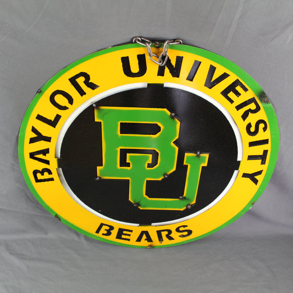 23" BAYLOR BEARS DISC CUSTOM METAL VINTAGE CRAFT SIGN TEAM ART WESTERN HOME DECOR HANDMADE