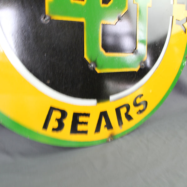 23" BAYLOR BEARS DISC CUSTOM METAL VINTAGE CRAFT SIGN TEAM ART WESTERN HOME DECOR HANDMADE
