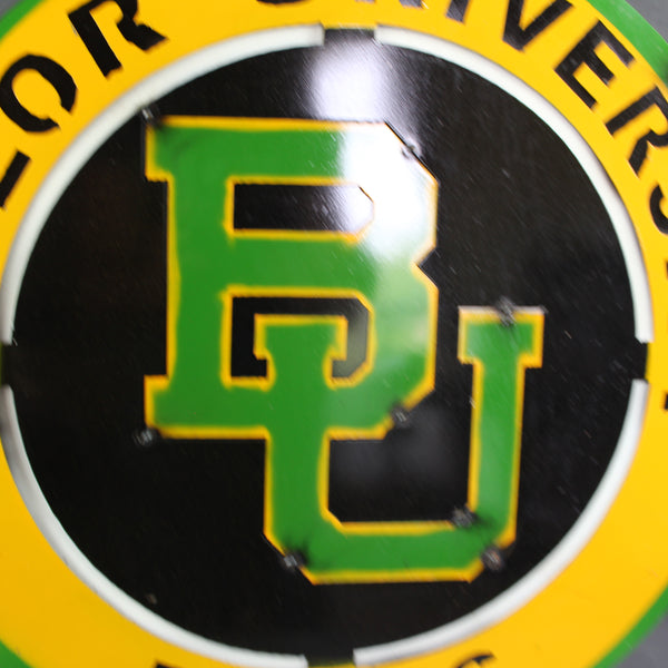 23" BAYLOR BEARS DISC CUSTOM METAL VINTAGE CRAFT SIGN TEAM ART WESTERN HOME DECOR HANDMADE