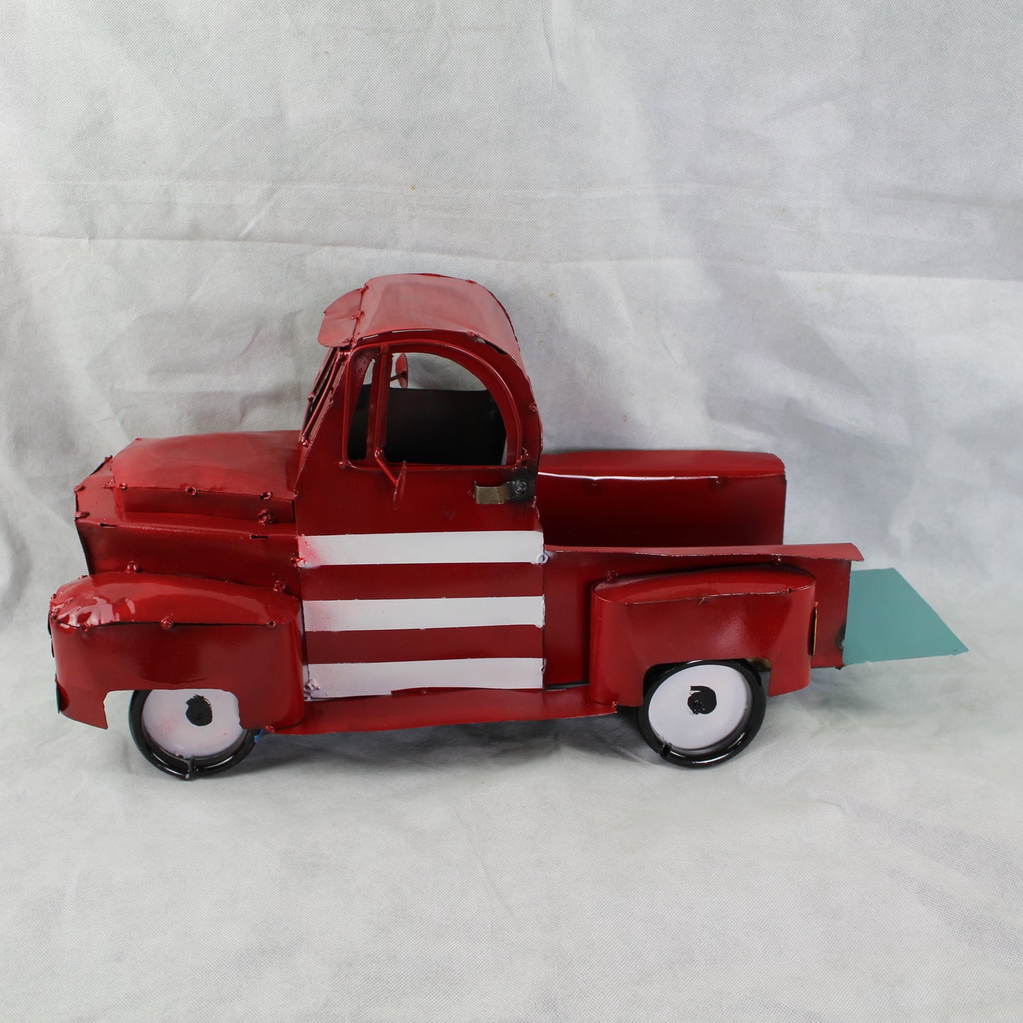 USA FLAG TRUCK 24" PICKUP PATRIOTIC TRUCK RED WHITE TAIL DOWN METAL GARDEN ART FIGURINE WESTERN HOME DECOR HANDMADE #EH12855