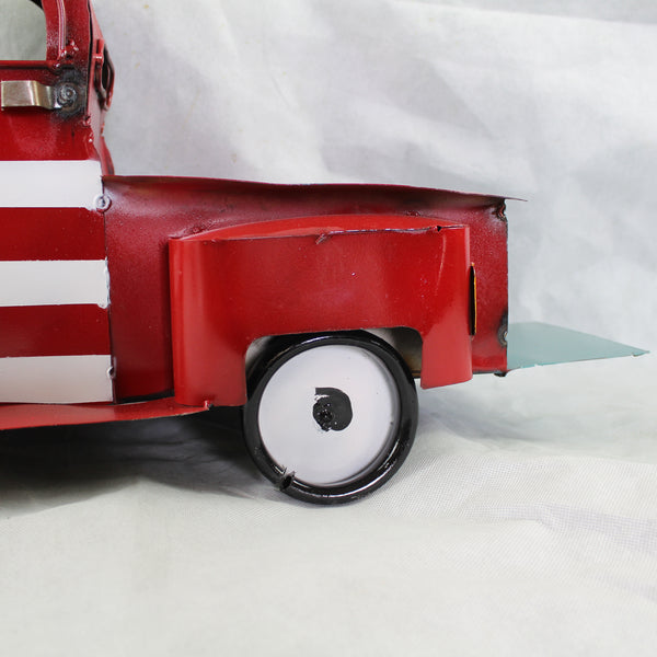 USA FLAG TRUCK 24" PICKUP PATRIOTIC TRUCK RED WHITE TAIL DOWN METAL GARDEN ART FIGURINE WESTERN HOME DECOR HANDMADE #EH12855