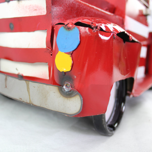USA FLAG TRUCK 24" PICKUP PATRIOTIC TRUCK RED WHITE TAIL DOWN METAL GARDEN ART FIGURINE WESTERN HOME DECOR HANDMADE #EH12855