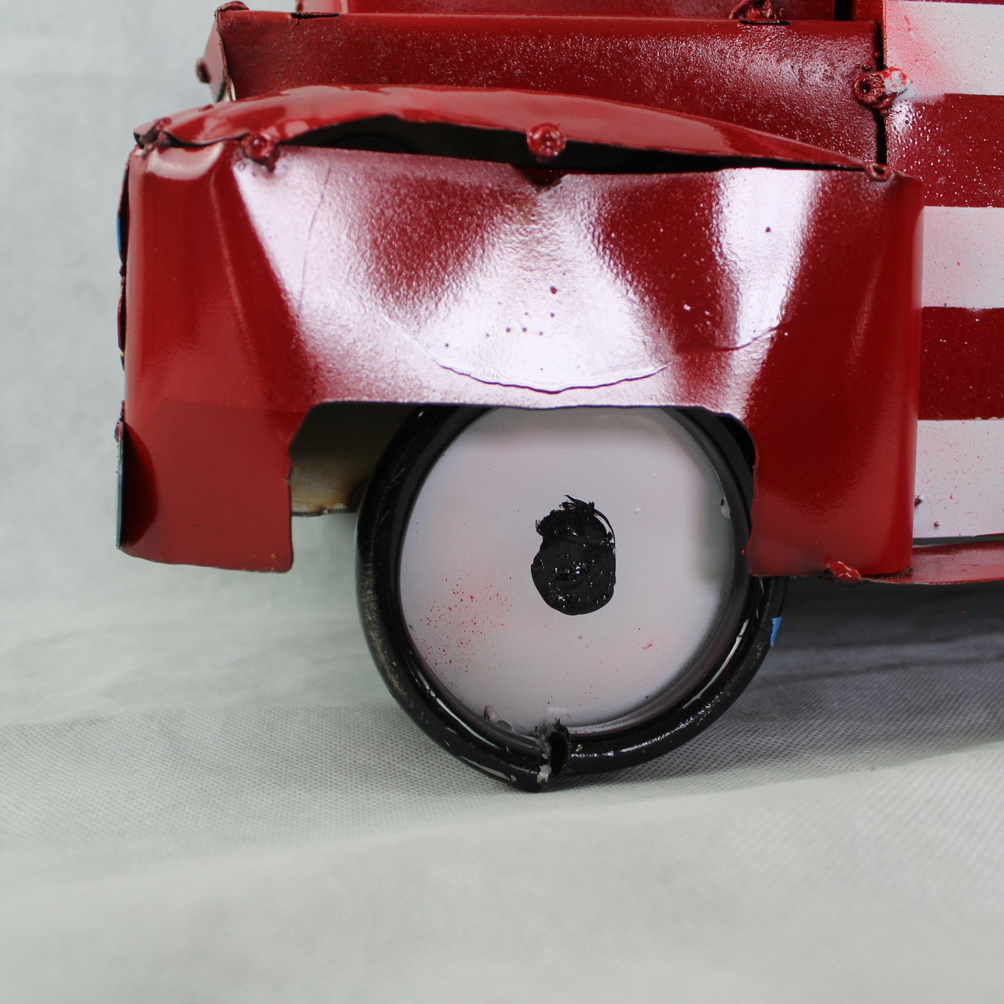 USA FLAG TRUCK 24" PICKUP PATRIOTIC TRUCK RED WHITE TAIL DOWN METAL GARDEN ART FIGURINE WESTERN HOME DECOR HANDMADE #EH12855