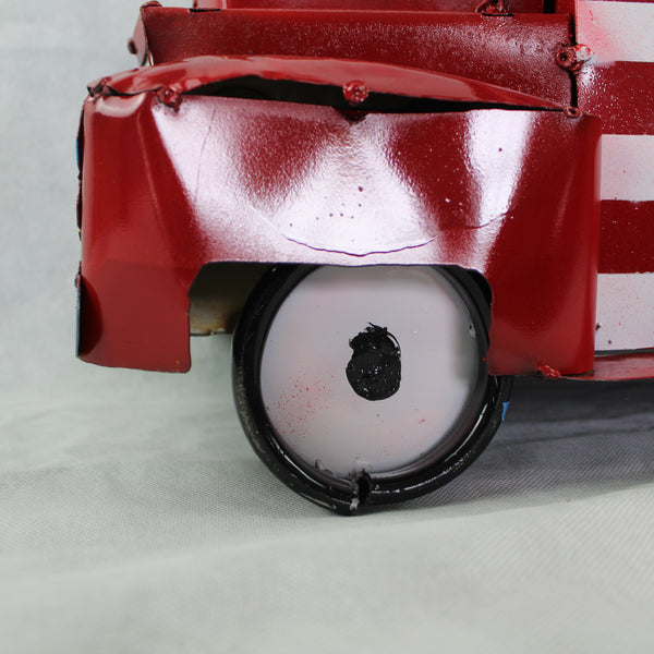 USA FLAG TRUCK 24" PICKUP PATRIOTIC TRUCK RED WHITE TAIL DOWN METAL GARDEN ART FIGURINE WESTERN HOME DECOR HANDMADE #EH12855