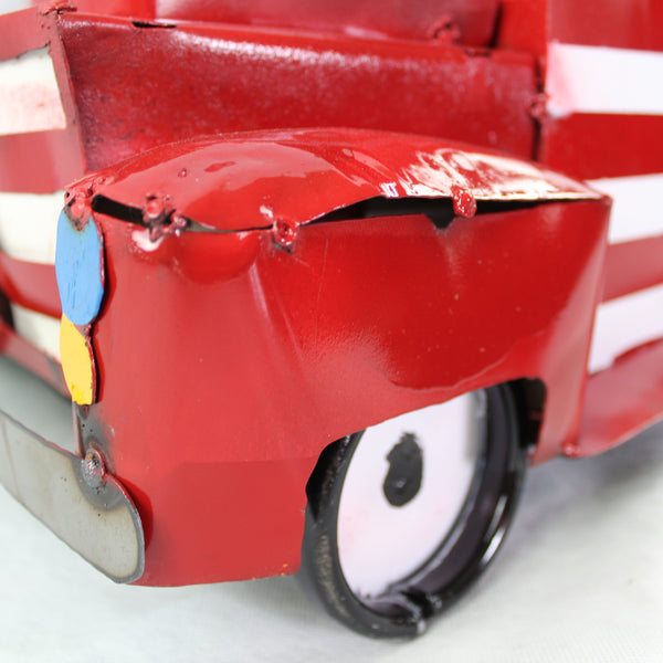 USA FLAG TRUCK 24" PICKUP PATRIOTIC TRUCK RED WHITE TAIL DOWN METAL GARDEN ART FIGURINE WESTERN HOME DECOR HANDMADE #EH12855