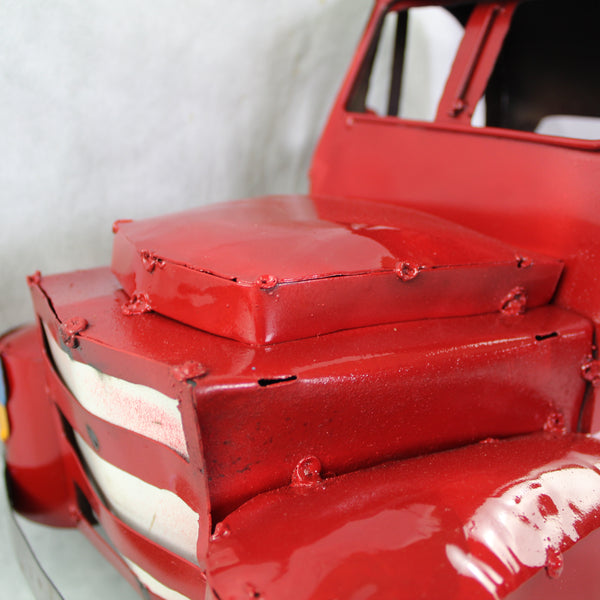 USA FLAG TRUCK 24" PICKUP PATRIOTIC TRUCK RED WHITE TAIL DOWN METAL GARDEN ART FIGURINE WESTERN HOME DECOR HANDMADE #EH12855