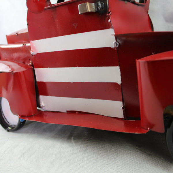 USA FLAG TRUCK 24" PICKUP PATRIOTIC TRUCK RED WHITE TAIL DOWN METAL GARDEN ART FIGURINE WESTERN HOME DECOR HANDMADE #EH12855