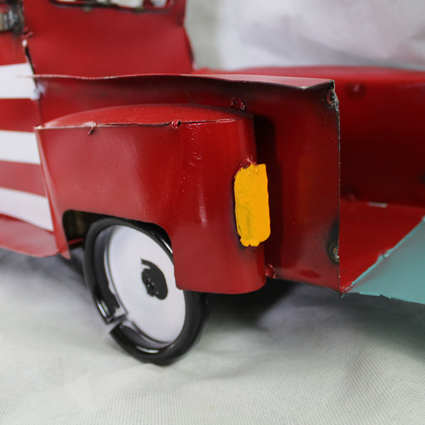 USA FLAG TRUCK 24" PICKUP PATRIOTIC TRUCK RED WHITE TAIL DOWN METAL GARDEN ART FIGURINE WESTERN HOME DECOR HANDMADE #EH12855