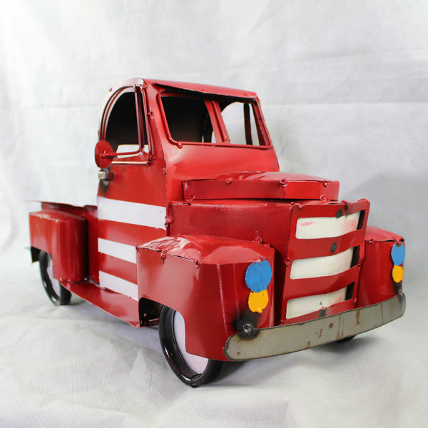 USA FLAG TRUCK 24" PICKUP PATRIOTIC TRUCK RED WHITE TAIL DOWN METAL GARDEN ART FIGURINE WESTERN HOME DECOR HANDMADE #EH12855