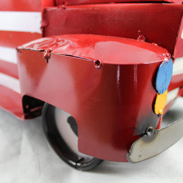 USA FLAG TRUCK 24" PICKUP PATRIOTIC TRUCK RED WHITE TAIL DOWN METAL GARDEN ART FIGURINE WESTERN HOME DECOR HANDMADE #EH12855